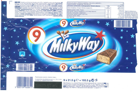 Display: Snickers (5x50g)=250g x11pcs & Twix 5x(2x25g) =250g x6pcs & Mars (5x45g) = 225gx6pcs & Milky Way (9x21,5g)=193,5gx11pcs - Image 12